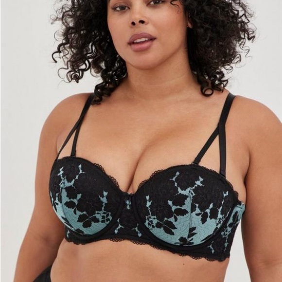 Torrid bombshell everyday Black and Teal Lace Bra - Picture 6 of 9